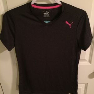 Dark Grey and Pink Puma Shirt Size Medium
